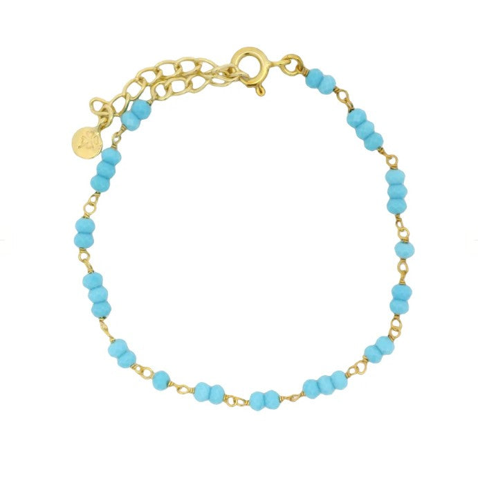 Bracelet doré chaine et turquoise