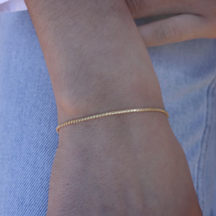 Bracelet doré maille égyptienne (Den uden sten)
