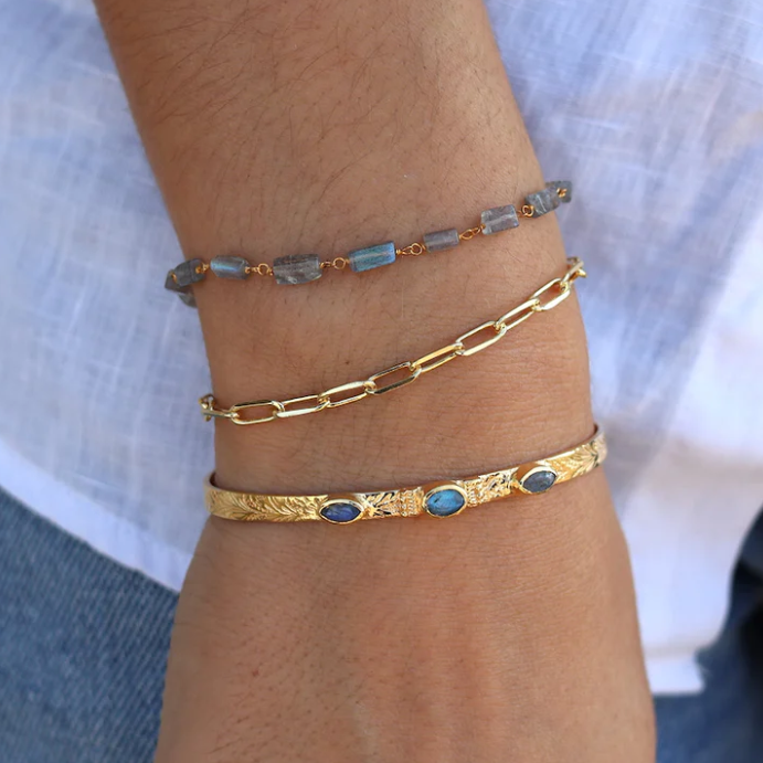 Bracelet doré maille rectangle (Den midterste kæde)