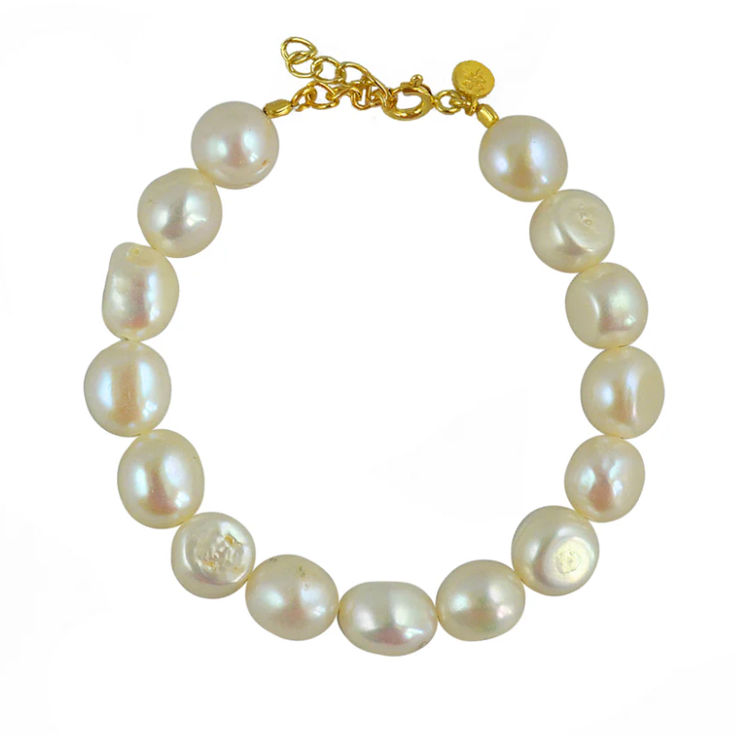 Bracelet doré perles de culture (XL)