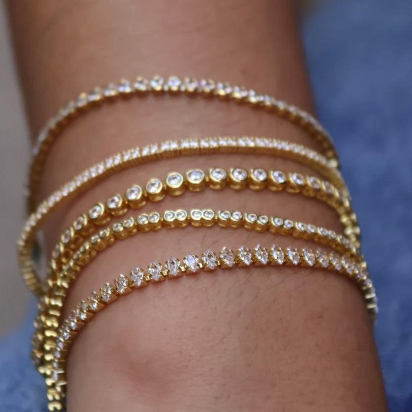 Bracelet doré tennis et zircons
