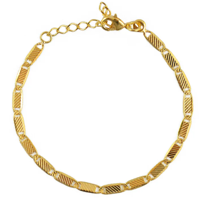 Bracelet doré maille texturée