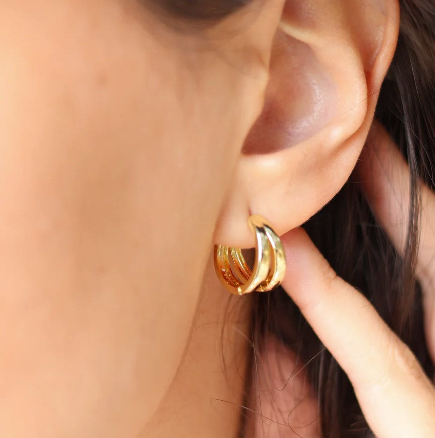 Créoles dorées double anneau 1,6cm