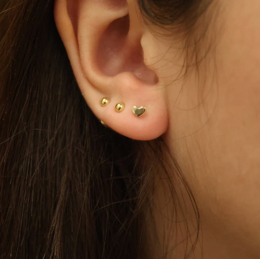 Puce dorée petit coeur (1 stk.)