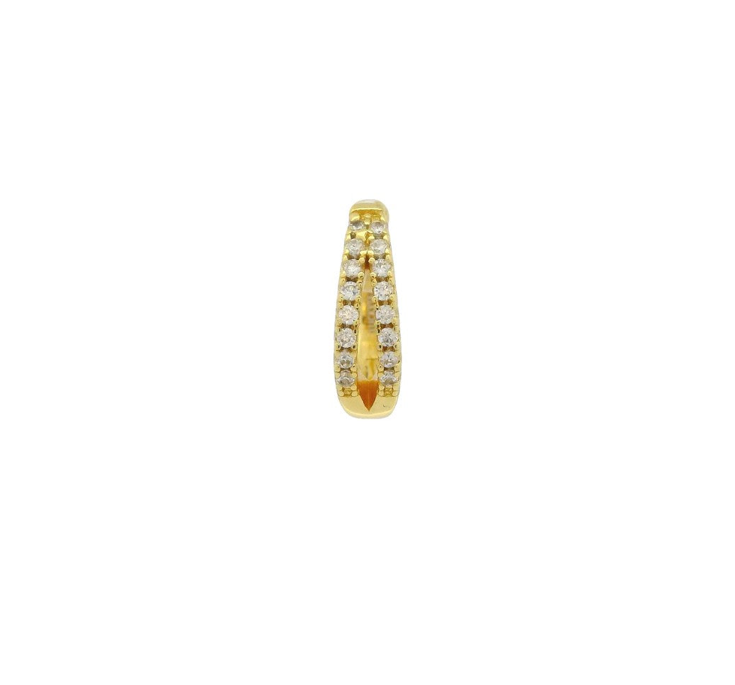 Mini créole dorée fermée double anneau et zircons blancs