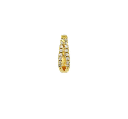Mini créole dorée fermée double anneau et zircons blancs