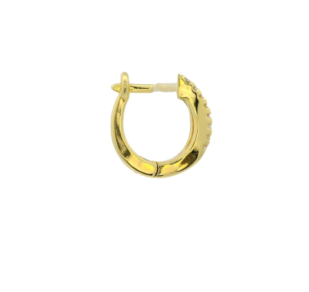 Mini créole dorée fermée double anneau et zircons blancs